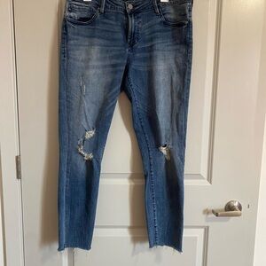 Dear John Distressed Ankle Jeans in Blue